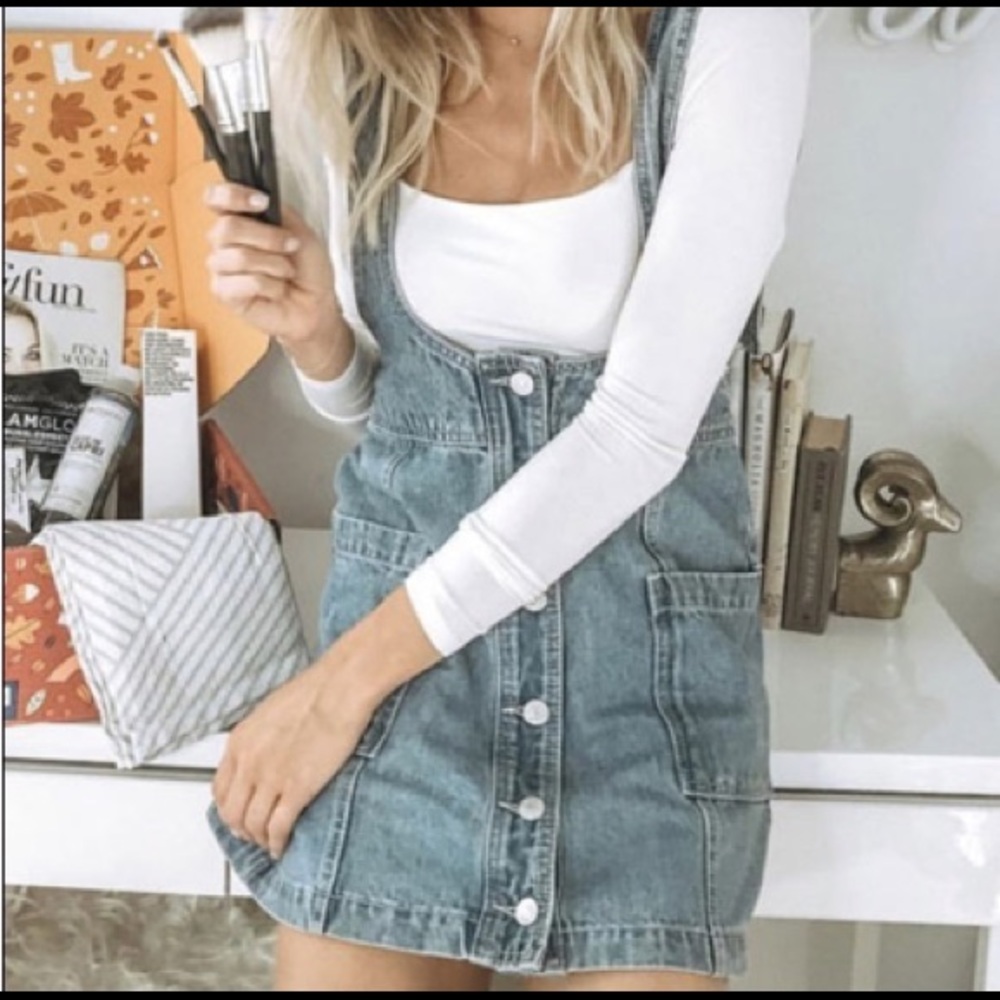 Forever 21 Denim Overall Mini Dress